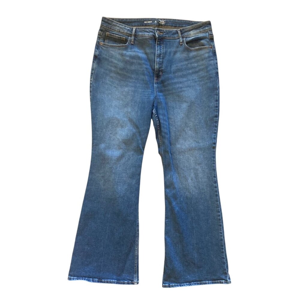 Women's OLD NAVY Higher High-Rise Flare Jeans Size 16 Petite